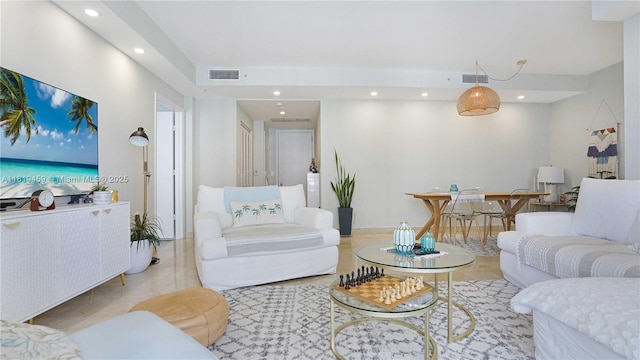 801 Brickell Key Blvd Unit 2210, Miami, FL 33131 - living room featuring recessed lighting