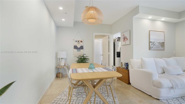 801 Brickell Key Blvd Unit 2210, Miami, FL 33131 - dining area featuring light tile patterned floors and recessed lighting