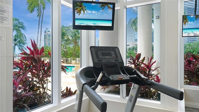 801 Brickell Key Blvd Unit 2210, Miami, FL 33131 - gym featuring plenty of natural light