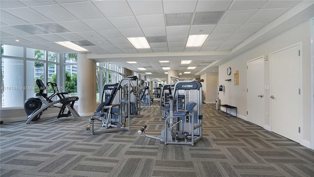 801 Brickell Key Blvd Unit 2210, Miami, FL 33131 - exercise room with carpet flooring and baseboards