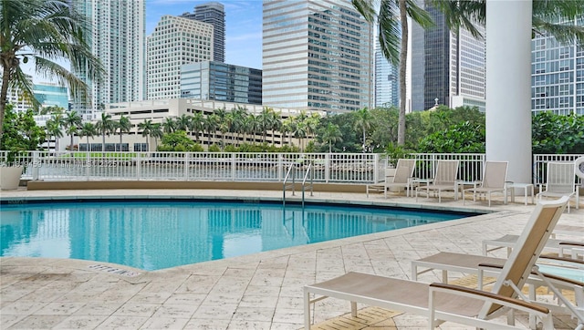 801 Brickell Key Blvd Unit 2210, Miami, FL 33131 - community pool with a patio and a view of city
