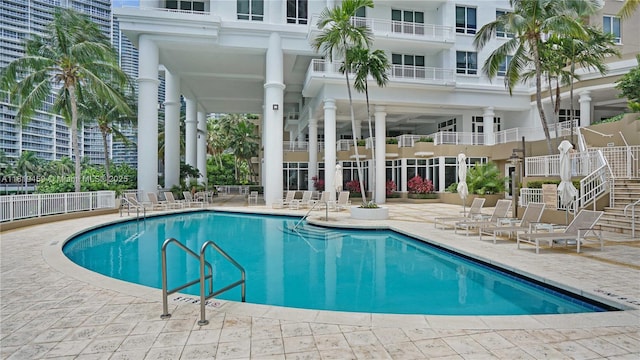 801 Brickell Key Blvd Unit 2210, Miami, FL 33131 - community pool featuring a patio