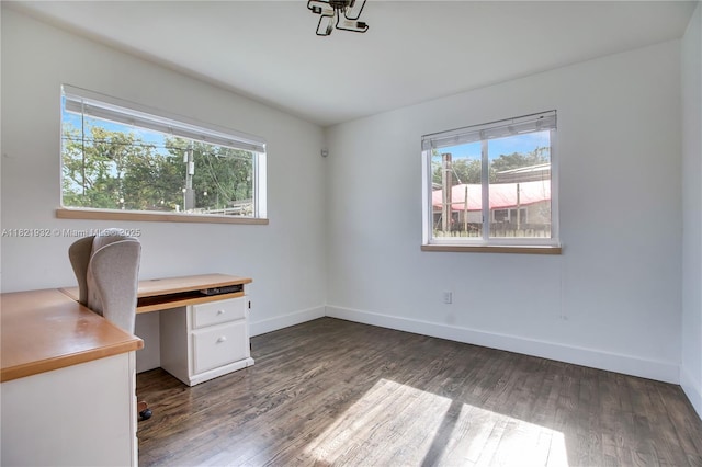 2305 SW 19th Ter, Miami, FL 33145 - unfurnished office with healthy amount of natural light and wood finished floors