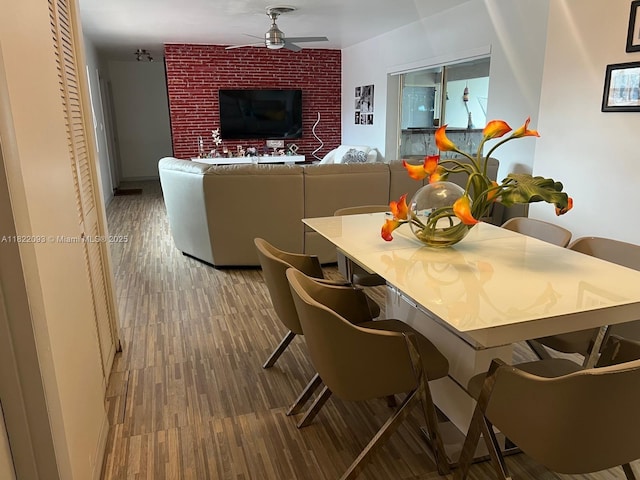7110 SW 11th St, Pembroke Pines, FL 33023 - dining space with a ceiling fan and light wood finished floors