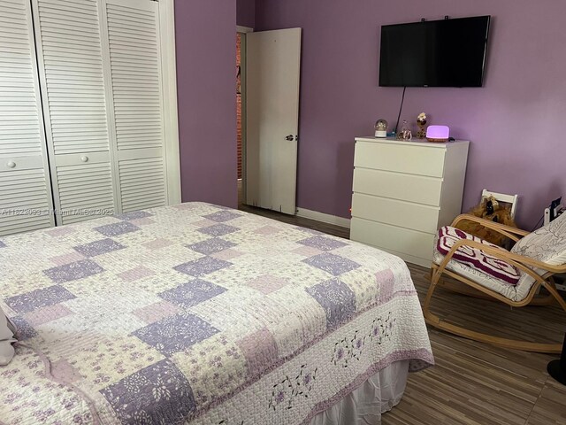 7110 SW 11th St, Pembroke Pines, FL 33023 - bedroom with a closet and wood finished floors