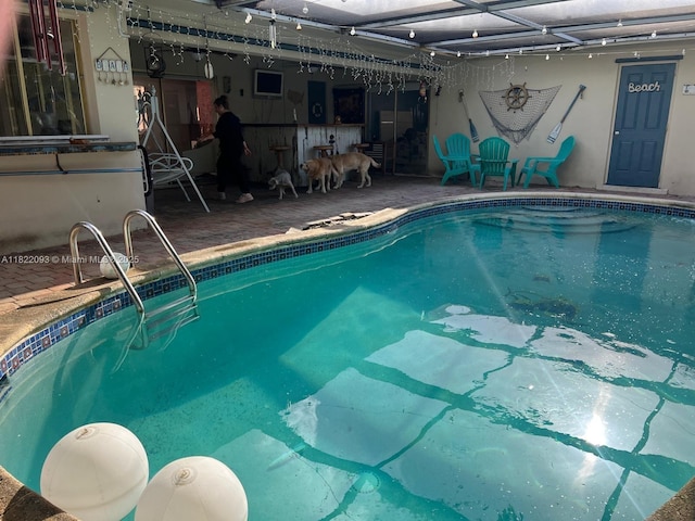 7110 SW 11th St, Pembroke Pines, FL 33023 - outdoor pool with a patio area and a bar