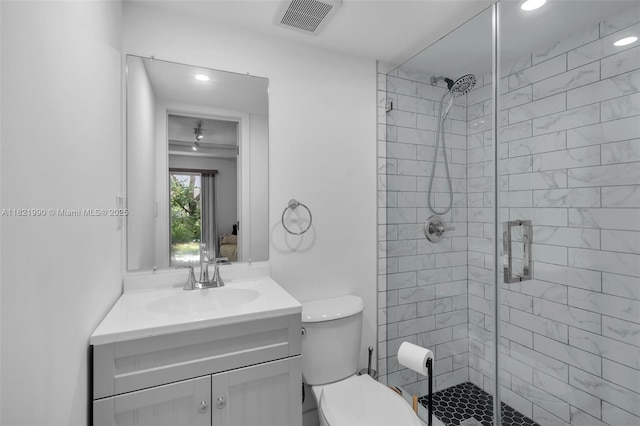 8940 NE 8th Ave Unit 1203, Miami, FL 33138 - bathroom with a shower stall, vanity, and recessed lighting
