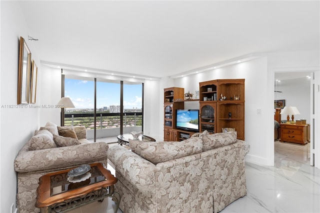 3530 Mystic Pointe Dr Unit 2108, Aventura, FL 33180 - living room with light marble finish flooring