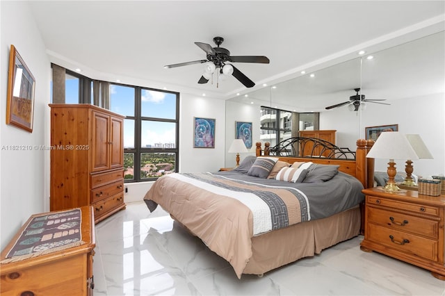 3530 Mystic Pointe Dr Unit 2108, Aventura, FL 33180 - bedroom featuring recessed lighting and light marble finish floors