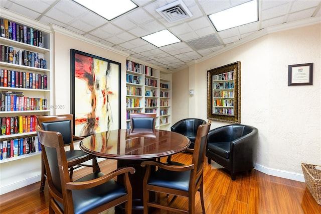3530 Mystic Pointe Dr Unit 2108, Aventura, FL 33180 - office space featuring wood finished floors, ornamental molding, and built in shelves