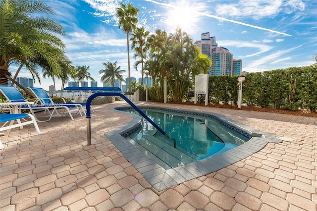 3530 Mystic Pointe Dr Unit 2108, Aventura, FL 33180 - view of pool featuring a pool and a patio area