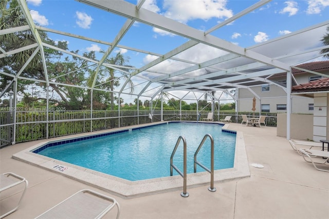 3001 Holiday Springs Blvd Unit 201, Margate, FL 33063 - view of swimming pool featuring a patio area and a lanai