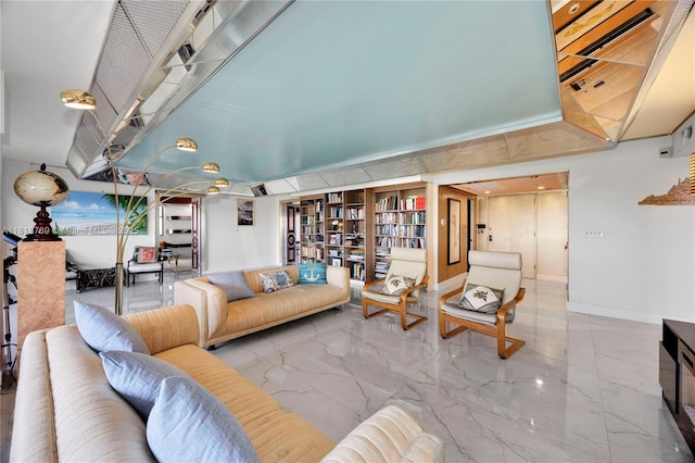 1800 NE 114th St Unit 1103, Miami, FL 33181 - living room with marble tiled flooring and baseboards