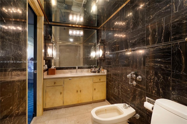1800 NE 114th St Unit 1103, Miami, FL 33181 - bathroom with vanity, tile walls, and a bidet