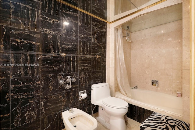 1800 NE 114th St Unit 1103, Miami, FL 33181 - full bath featuring tile walls, tiled shower / bath, and a bidet