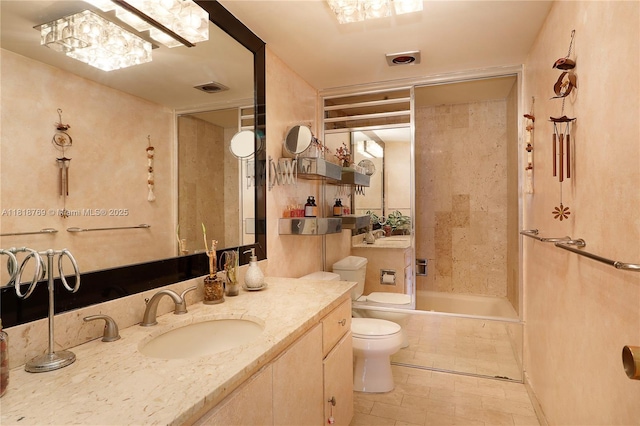 1800 NE 114th St Unit 1103, Miami, FL 33181 - bathroom featuring vanity, tiled shower / bath, and tile patterned flooring