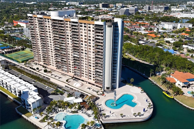 1800 NE 114th St Unit 1103, Miami, FL 33181 - view of urban area with a pool area and a large body of water
