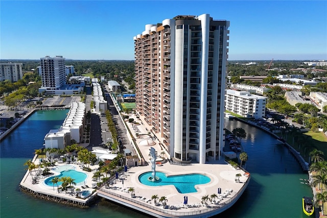 1800 NE 114th St Unit 1103, Miami, FL 33181 - view of urban area featuring a pool area and a large body of water