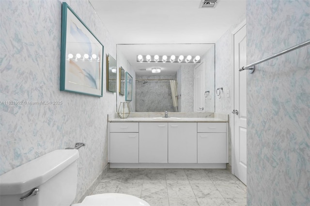 9455 Collins Ave Unit 305, Surfside, FL 33154 - full bath with vanity, marble finish floors, and a shower
