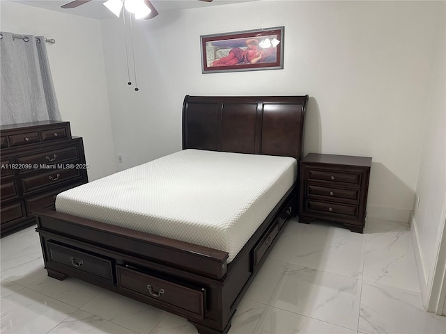 14944 SW 88th Ter, Miami, FL 33196 - bedroom featuring light marble finish floors and a ceiling fan