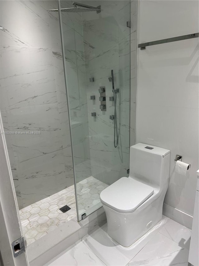 14944 SW 88th Ter, Miami, FL 33196 - full bathroom featuring marble look tiles and a marble finish shower