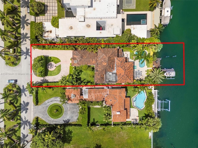 6535 Allison Rd, Miami Beach, FL 33141 - aerial overview of property's location featuring a nearby body of water and property boundaries highlighted