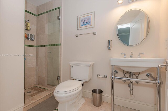 6535 Allison Rd, Miami Beach, FL 33141 - bathroom featuring a stall shower and tile patterned floors