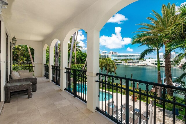6535 Allison Rd, Miami Beach, FL 33141 - balcony with a water view and view of pool