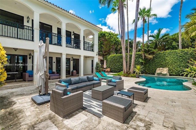 6535 Allison Rd, Miami Beach, FL 33141 - view of pool with an outdoor hangout area and a patio