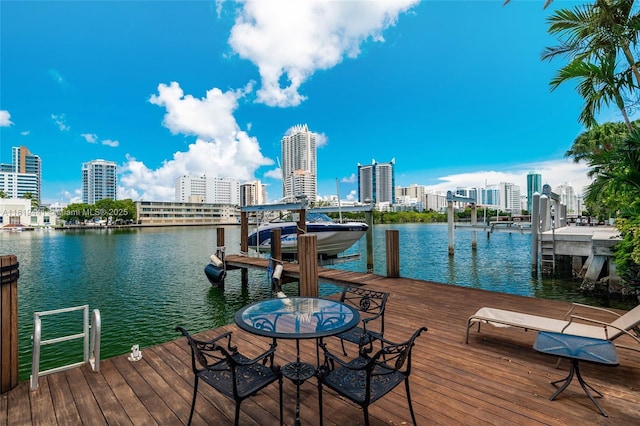 6535 Allison Rd, Miami Beach, FL 33141 - dock featuring a view of city and a water view