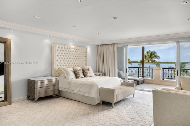 5233 Fisher Island Dr Unit 5233, Miami Beach, FL 33109 - bedroom with access to outside and ornamental molding