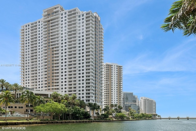 801 Brickell Key Blvd Unit 2202, Miami, FL 33131 - view of building exterior featuring a water view and a view of city