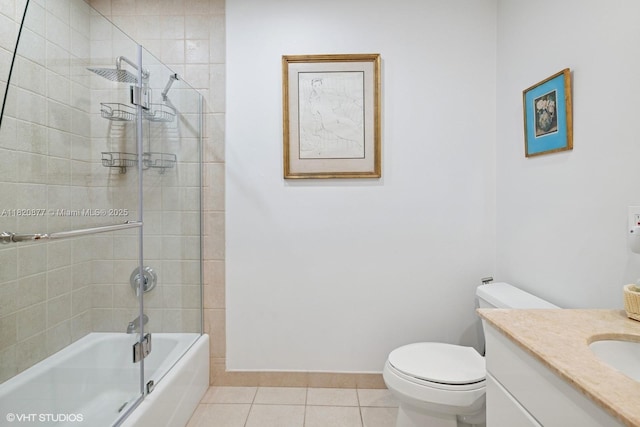 801 Brickell Key Blvd Unit 2202, Miami, FL 33131 - bathroom with vanity, tile patterned flooring, and washtub / shower combination