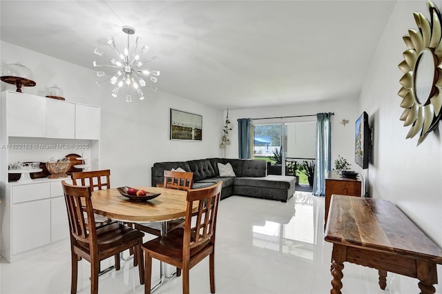 7502 NW 30th Pl Unit 112, Sunrise, FL 33313 - dining room featuring a chandelier and light tile patterned floors