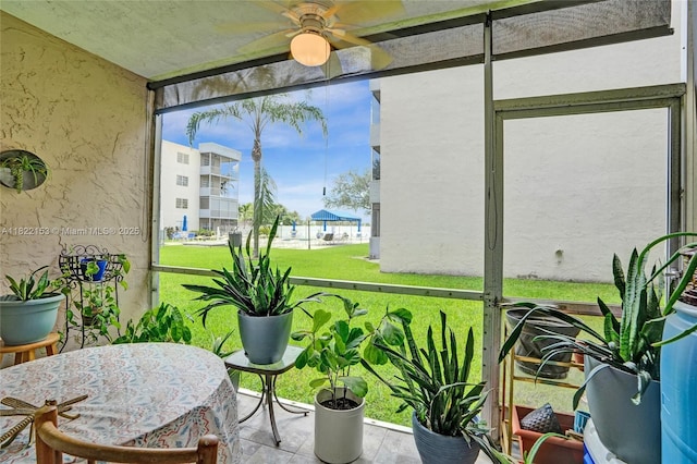 7502 NW 30th Pl Unit 112, Sunrise, FL 33313 - sunroom / solarium featuring ceiling fan