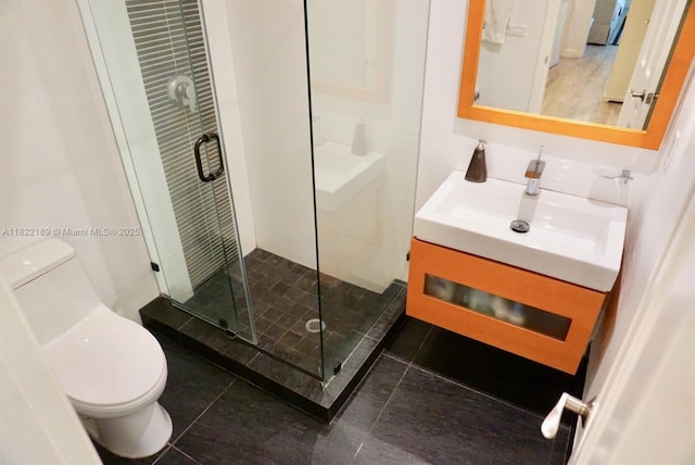 13200 SW 59th Ave, Pinecrest, FL 33156 - full bathroom featuring vanity, a shower stall, and tile patterned floors