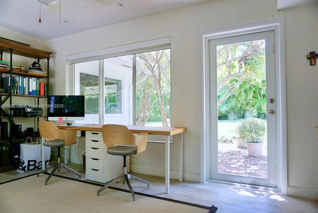 13200 SW 59th Ave, Pinecrest, FL 33156 - office area with healthy amount of natural light and wood finished floors