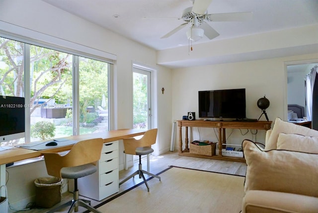 13200 SW 59th Ave, Pinecrest, FL 33156 - office space with light wood-style floors and ceiling fan