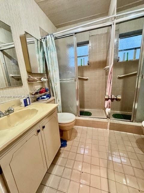 2671 SW 107th Ave, Miami, FL 33165 - bathroom featuring tile patterned floors, vanity, and a shower stall