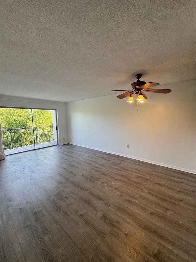 1225 NE 124th St Unit 46A, North Miami, FL 33161 - spare room with dark wood-style flooring, a ceiling fan, and a textured ceiling