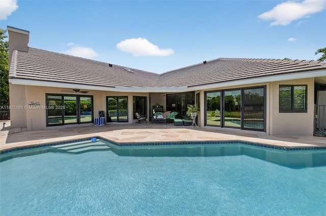 10755 Stonebridge Blvd, Boca Raton, FL 33498 - swimming pool with a patio and a ceiling fan