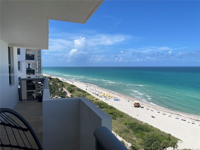 6039 Collins Ave Unit 1525, Miami Beach, FL 33140 - balcony featuring view of water and beach