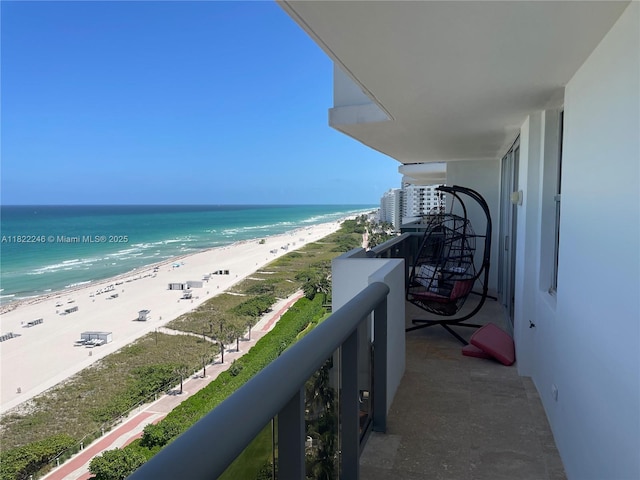 6039 Collins Ave Unit 1525, Miami Beach, FL 33140 - balcony featuring view of water and beach