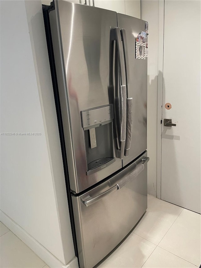 6039 Collins Ave Unit 1525, Miami Beach, FL 33140 - kitchen view of stainless steel fridge with ice dispenser