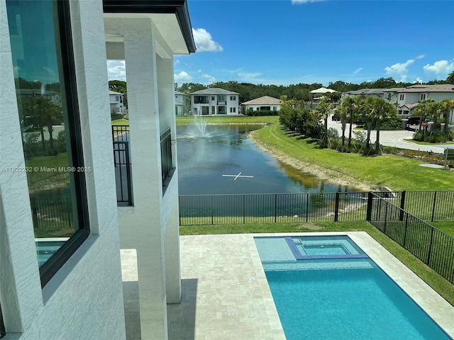 3511 Ashwood Cir S, Hollywood, FL 33312 - view of swimming pool with a water view and a pool with connected hot tub