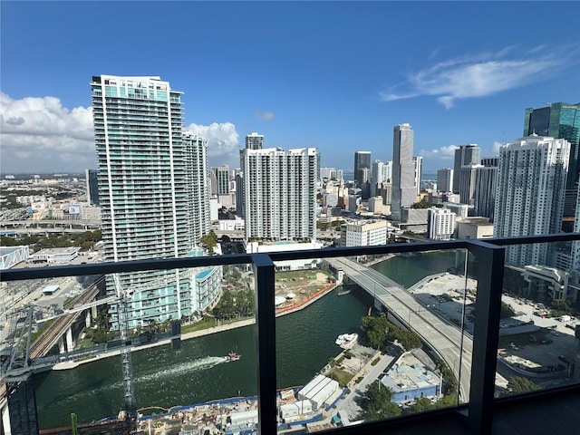 88 SW 7th St Unit 3012, Miami, FL 33130 - balcony with a view of skyline and a water view