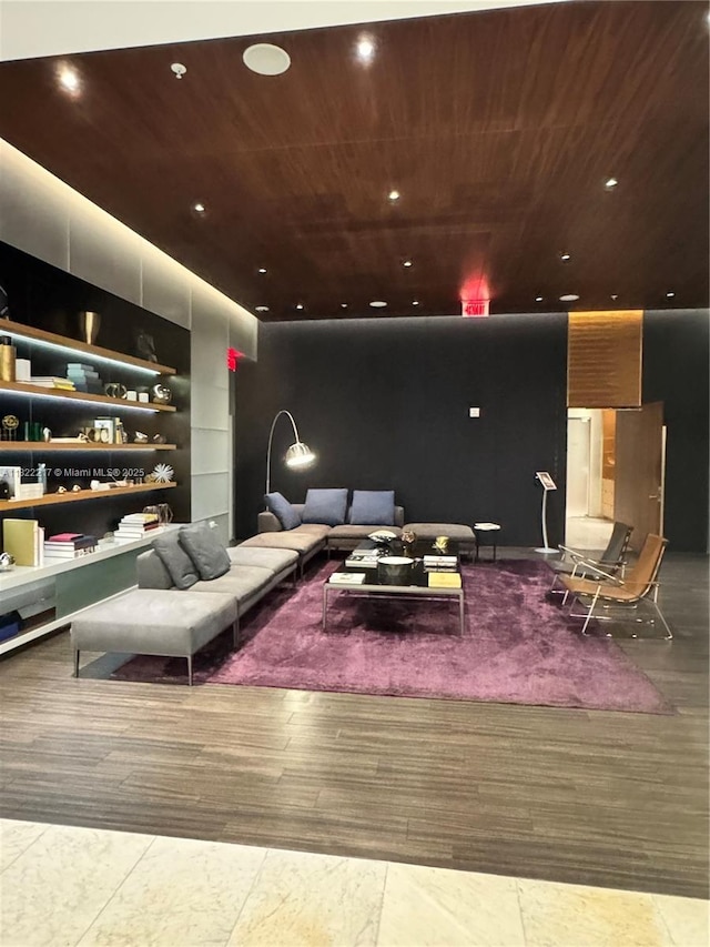 88 SW 7th St Unit 3012, Miami, FL 33130 - community lobby featuring wooden ceiling and recessed lighting
