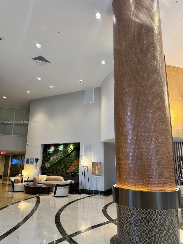 18001 Collins Ave Unit 918, Sunny Isles Beach, FL 33160 - common area with a high ceiling and recessed lighting