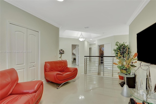 8902 NW 178th Ln, Hialeah, FL 33018 - living area with crown molding, tile patterned floors, and recessed lighting