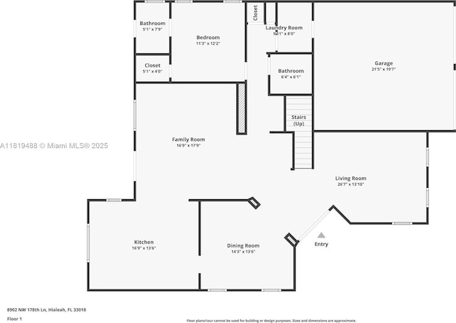 8902 NW 178th Ln, Hialeah, FL 33018 - view of floor plan / room layout